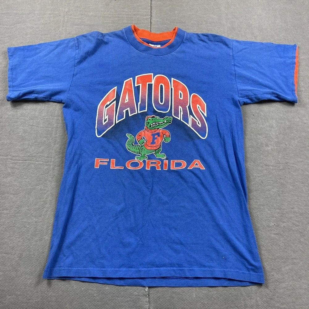 Vintage Florida Gators Shirt Mens Large NCAA Mascot Double Stitched‎ 90s Blue